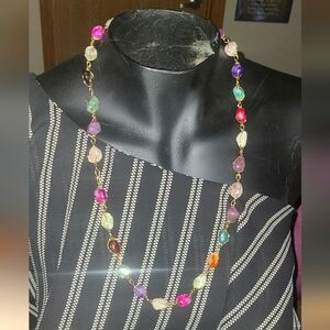 GOLD PLATED ENTWINED 17" GLASS BEADS